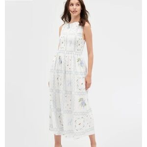 Hill House Home Cosmina Nap Dress in White floral patchwork